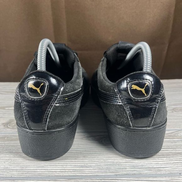 Puma Vikky Platform Black Suede Sneaker Casual Shoe Womens 10 - Picture 4 of 9